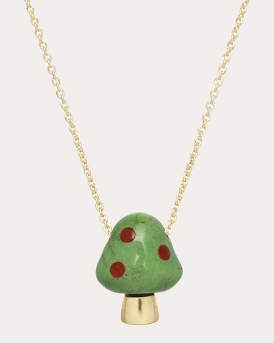Aliita Women's Amanita Mushroom Pendant Necklace In Green