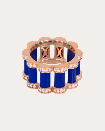 L'atelier Nawbar Women's Amulet Pillar Band Ring In Pink Gold/blue