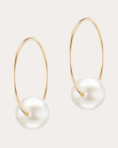The Gild Women's Small Floating Pearl Hoop Earrings In Gold