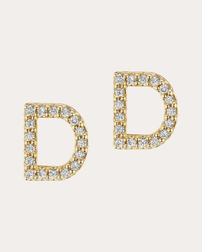 The Gild Women's Diamond Initial Stud Earring In Gold