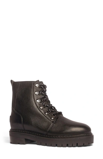 Anthony Veer Sophia Lug Sole Combat Boot In Black