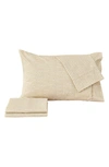 Woven & Weft Stripe Microfiber Sheet Set In Light Taupe