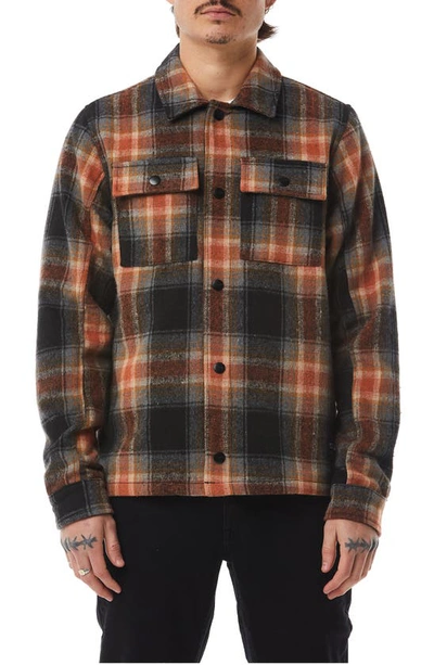 Ezekiel Rancho Plaid Flannel Over Shirt In Dark Charcoal