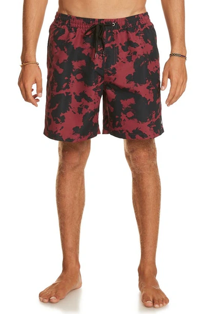 Quiksilver Re-mix Volley Trunks In Mineral Red