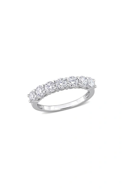 Delmar Lab Created Moissanite Band Ring In White