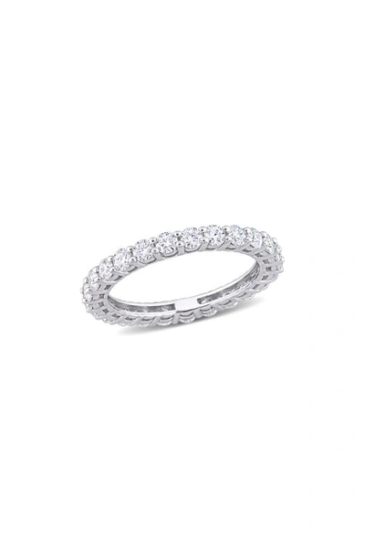 Delmar 10k White Gold Created Moissanite Infinity Band Ring