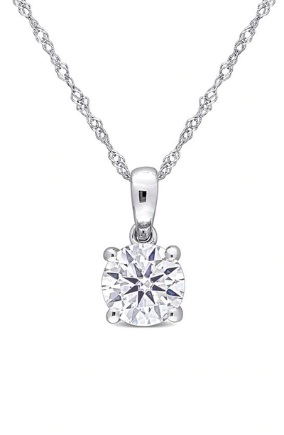 Delmar Lab Created Moissanite Pendant Necklace In White