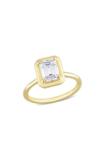 Delmar Emerald Cut Lab Created Moissanite Ring In Gold