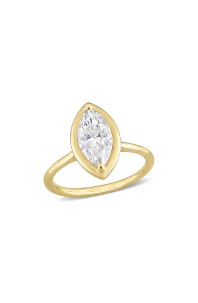 Delmar Marquise Cut Lab Created Moissanite Ring In Gold