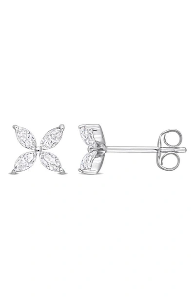 Delmar Lab Created Moissanite Stud Earrings In White