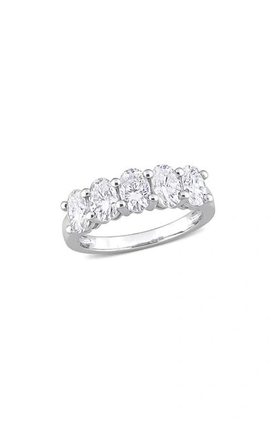 Delmar Oval Cut Lab Created Moissanite Ring In White