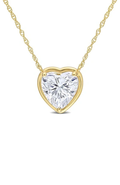 Delmar Lab Created Moissanite Heart Pendant Necklace In Gold