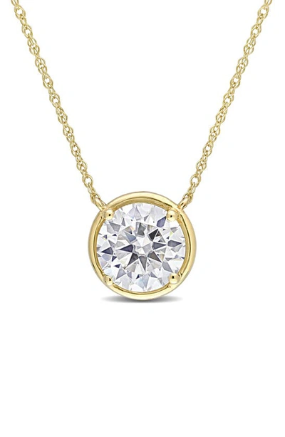 Delmar Lab Created Moissanite Pendant Necklace In White