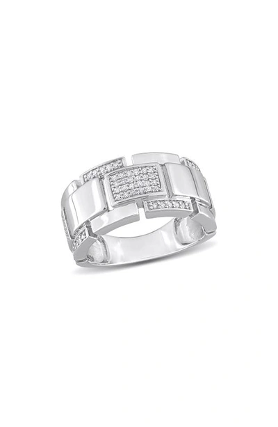 Delmar Diamond Ring In Silver