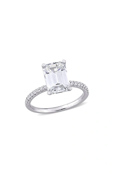 Delmar 10k White Gold Created Moisannite Engagement Ring
