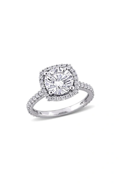 Delmar 10k White Gold Moissanite Halo Engagement Ring