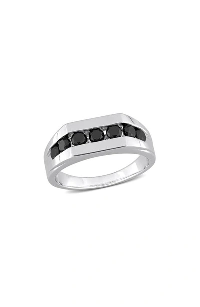 Delmar Black Diamond Channel Ring