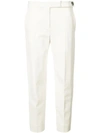 Proenza Schouler Flat-front Tapered-leg Cropped Crepe Pants In White