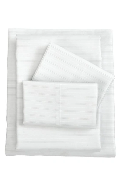 Woven & Weft Stripe Microfiber Sheet Set In Light Grey