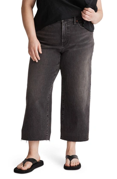Madewell The Perfect Raw Hem Crop Wide Leg Jeans In Benley Wash