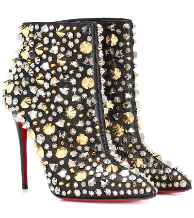 Christian Louboutin So Full Kate Studded Napa Red Sole Booties In Black