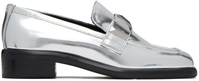 Rag & Bone Maxwell Metallic Stud Slip-on Loafers In Silver