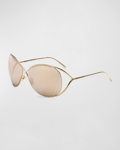 Tom Ford Nicoletta Twisted Titanium Butterfly Sunglasses In  display picture 3