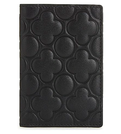 Comme Des Garçons Clover Embossed Leather Card Holder In Black  Classic Emb