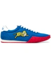 Kenzo Move Tiger Embroidered Sneakers In Blue