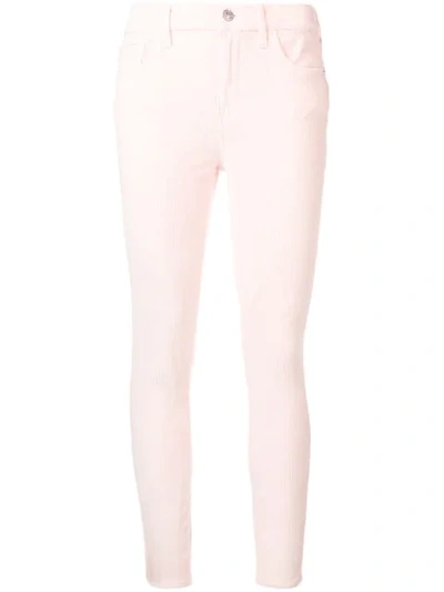 Current Elliott The Stiletto High Waist Ankle Corduroy Trousers In Pink