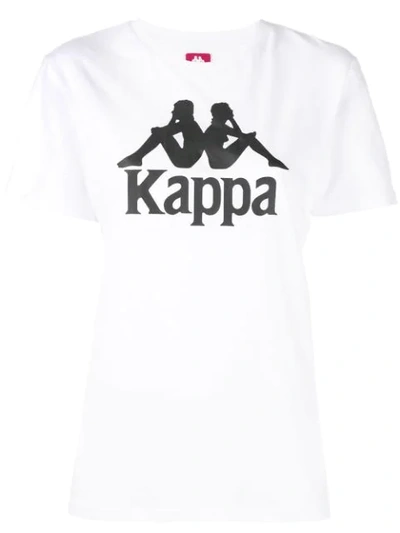 Kappa Relaxed T-shirt With Front Logo - White