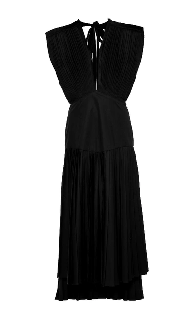 Khaite Theodora Pleated Dress In Black
