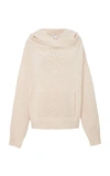 Rosetta Getty Oversized Wool And Cashmere-blend Hooded Sweatshirt In Neutral