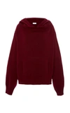 Rosetta Getty Oversized Wool And Cashmere-blend Hooded Sweatshirt In Burgundy