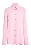 Khaite Delia Long Sleeve Shirt In Pink
