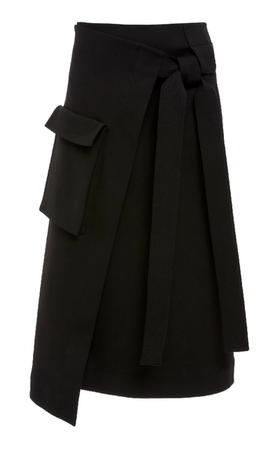 Rosetta Getty Belted Wrap Skirt In Black