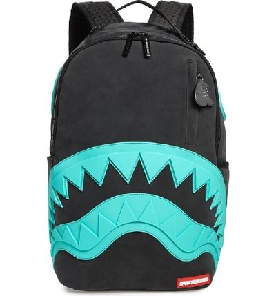 Sprayground Tiff Shark Backpack - Black In Black/ Teal