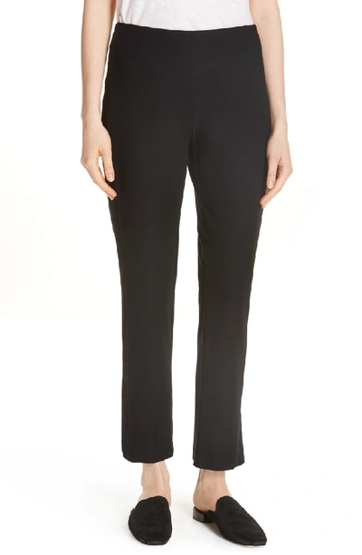 Eileen Fisher Washable Stretch Crepe Pants In Black