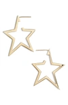 Jennifer Zeuner Sade Star Hoop Earrings In Yellow Vermeil