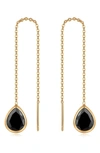 Ettika Barely There 18k Gold Plated Threaders In Black