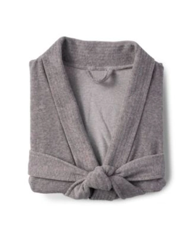 Cassadecor Stria Stripe Bath Robe In Gray