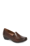 Dansko Farah Loafer In Chocolate Burnished Calf Hair