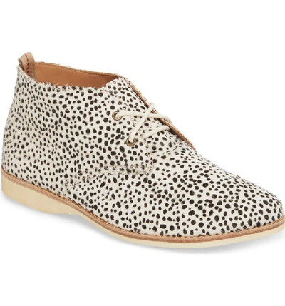 Rollie Chukka Genuine Calf Hair Bootie In Snow Leopard Calf Hair