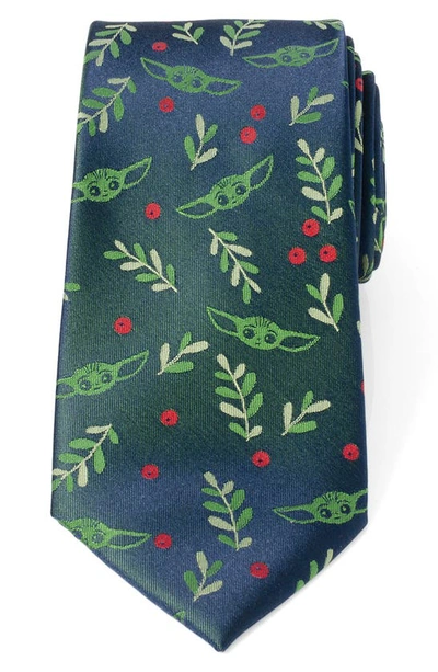 Cufflinks, Inc Star Wars Grogu Holiday Silk Blend Tie In Green/ Red