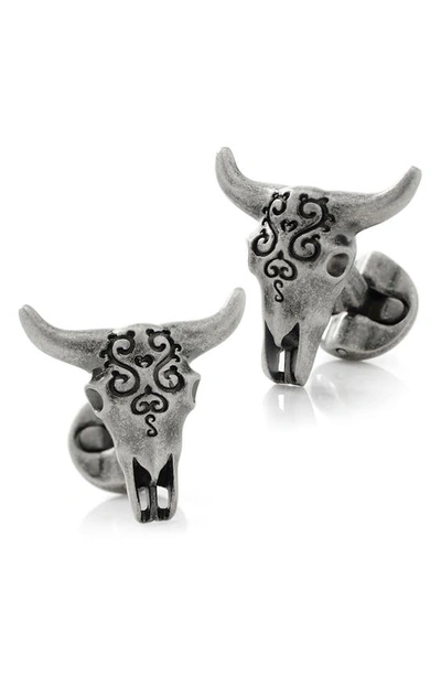 Cufflinks, Inc Cow Skull Cuff Links In Silver