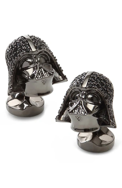 Cufflinks, Inc Star Wars Darth Vader Crystal Cuff Link & Stud Set In Black