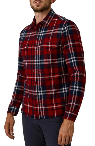 7 Diamonds Generation Plaid Double Knit Button-up Shirt In Red