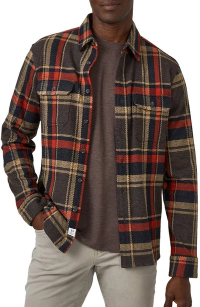 7 Diamonds Generation Plaid Double Knit Button-up Shirt In Denim