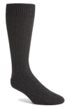 Pantherella Waddington Cashmere Blend Dress Socks In Dark Charcoal