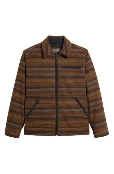Pendleton Mt. Hood Wool Blend Jacket In Brown Serape Stripe